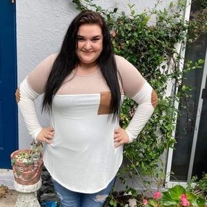 NEW Soft Long Sleeve Color Blocked Tunic Elbow